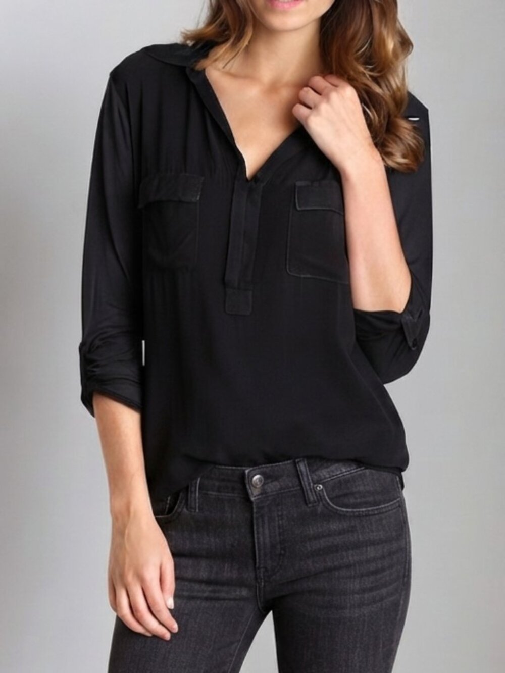 Splendid Always Shirting Pocket shirt black Large